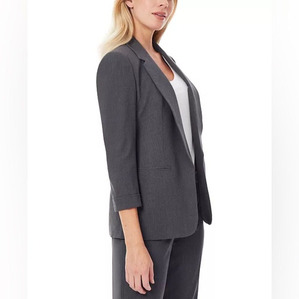 JONES NEW YORK WOMENS Blazer jacket Gray size XS - Picture 3 of 10